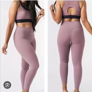 Zyia Active Lilac Luxe 7/8 Leggings Solid Lavender Light Purple